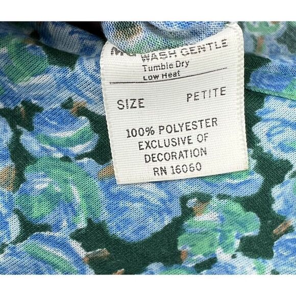 Diane Von Furstenberg Blue Floral Long Sleeve Size Small Vintage 70s - Picture 3 of 6